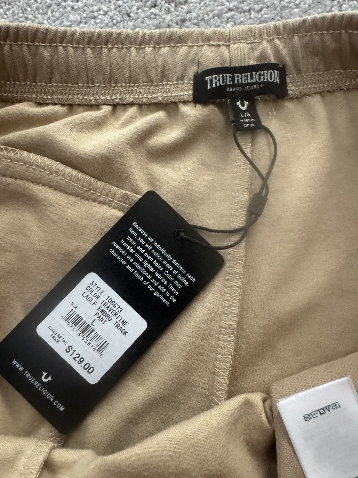 True Religion True Religion Beige Cuffed Joggers Size US 34 / EU 50 - 3 Thumbnail