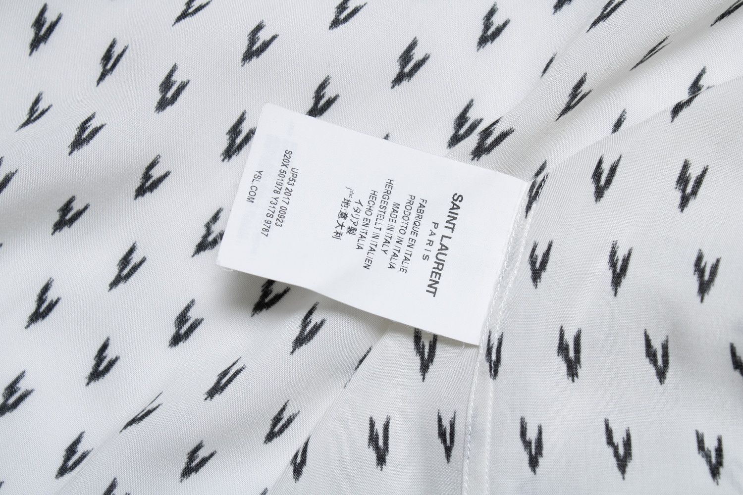 Saint Laurent Paris Saint Laurent, white shirt with V print 2017 Size US M / EU 48-50 / 2 - 6 Thumbnail