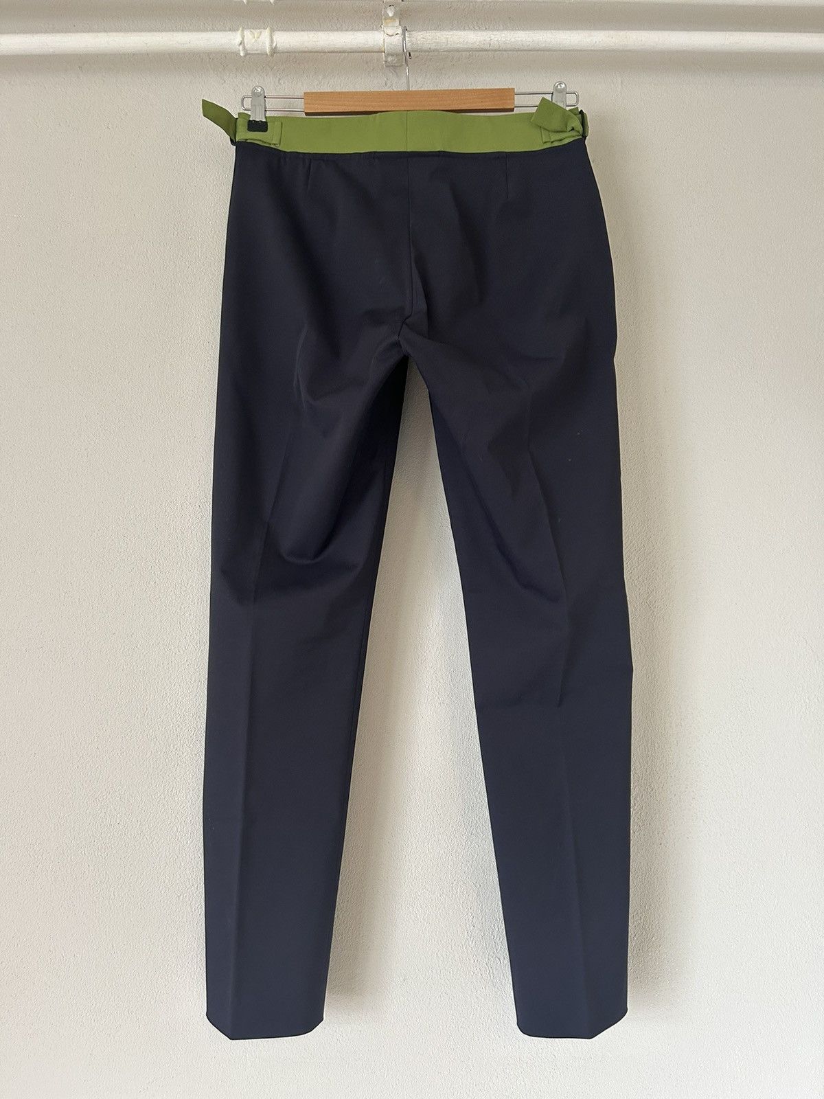 Bottega Veneta Bottega Veneta Navy Pants with Green Waistband – Size 48 Size US 32 / EU 48 - 10 Thumbnail
