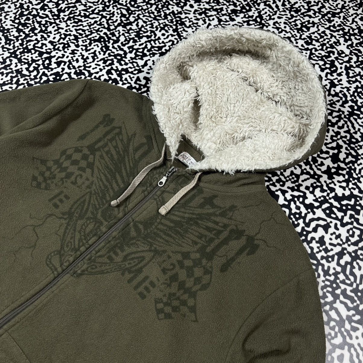 Japanese Brand Vintage Y2K Japanese Affliction Skull Tribal Fur Faux Hoodie Size US L / EU 52-54 / 3 - 5 Thumbnail
