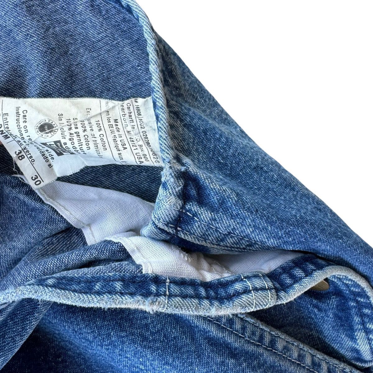 Carhartt Purple straps! Carhartt Washed Blue Denim Overalls 90s Jeans Size US 38 / EU 54 - 7 Thumbnail