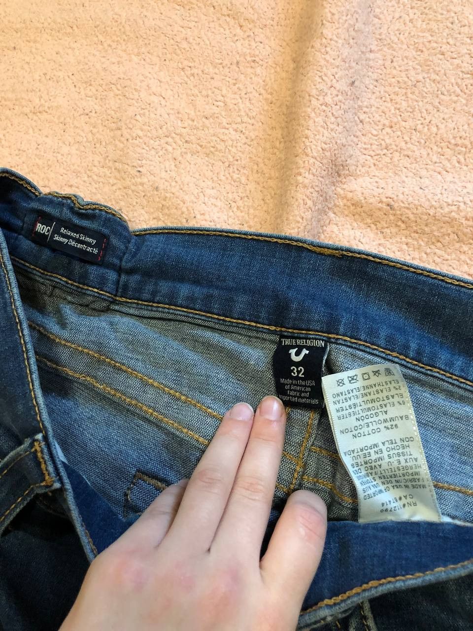True Religion True Religion Jeans Dark Wash Skinny STREETWEAR Size 33" - 2 Thumbnail