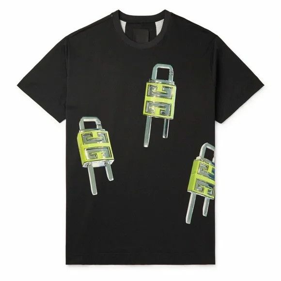 Givenchy Givenchy - 4G Lock Cotton-T-Shirt - Black - NEW W TAGS NWT Size US L / EU 52-54 / 3 - 9 Thumbnail