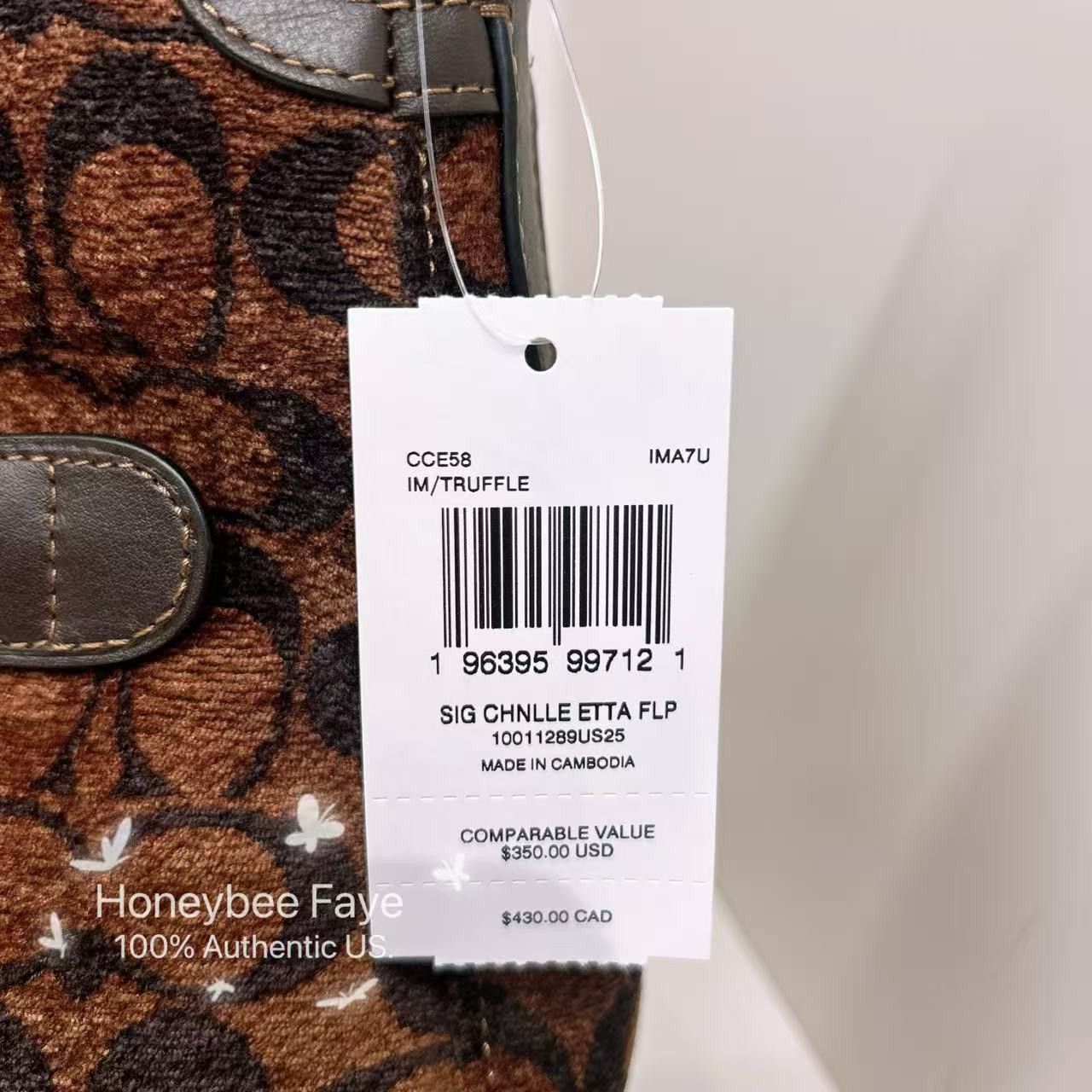 Coach Etta Flap Bag In Signature Chenille CCE58 Size ONE SIZE - 9 Thumbnail