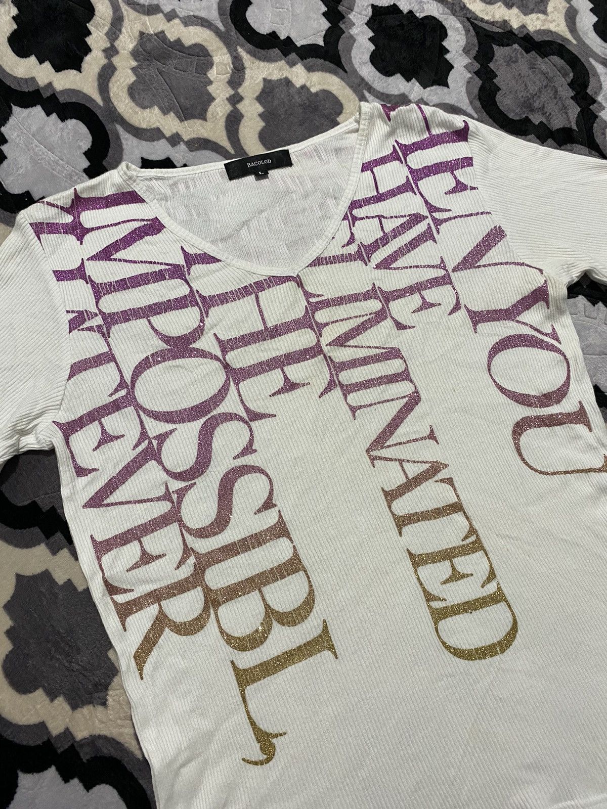 5351 POUR LES HOMMES Bacolod poem T-shirts japanese brand Size US L / EU 52-54 / 3 - 3 Thumbnail