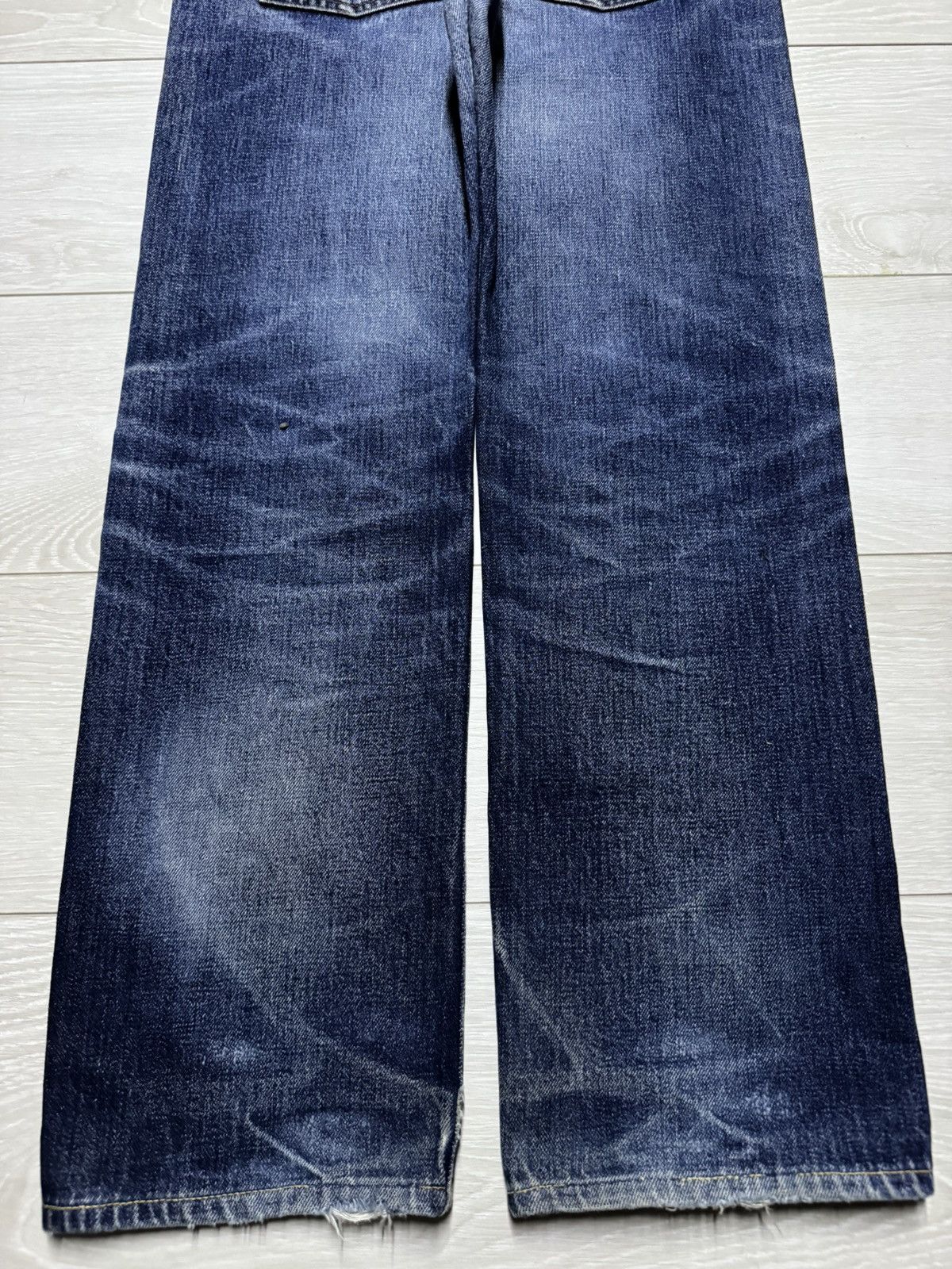 Vtg Denime 90s Selvedge Jeans Yellow Line Shins Era 66 Type