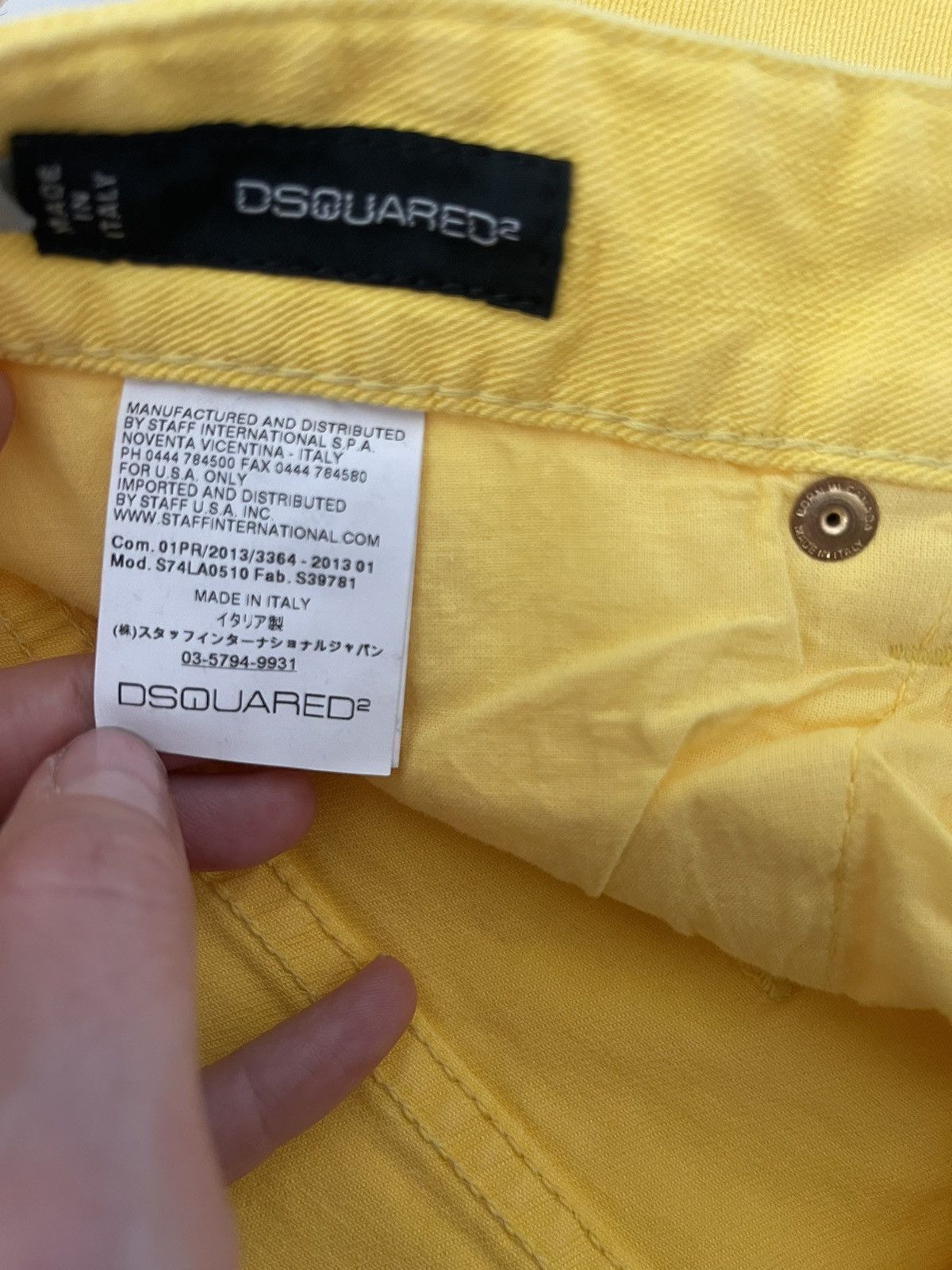 Dsquared2 Dsquared2 Men’s Yellow Jeans Size US 31 - 10 Thumbnail