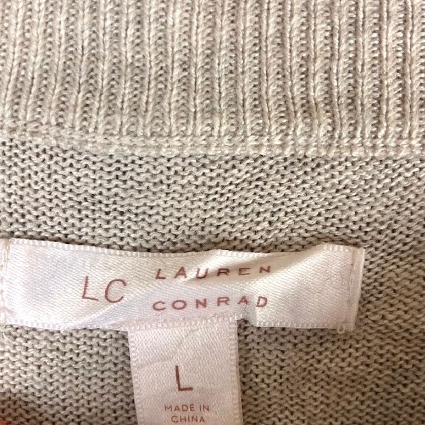 Vintage VINTAGE Lauren Conrad Womens Sweater Tan Knit Ruffle Peplum Peasant Flared Sleeve Large Size L / US 10 / IT 46 - 6 Thumbnail