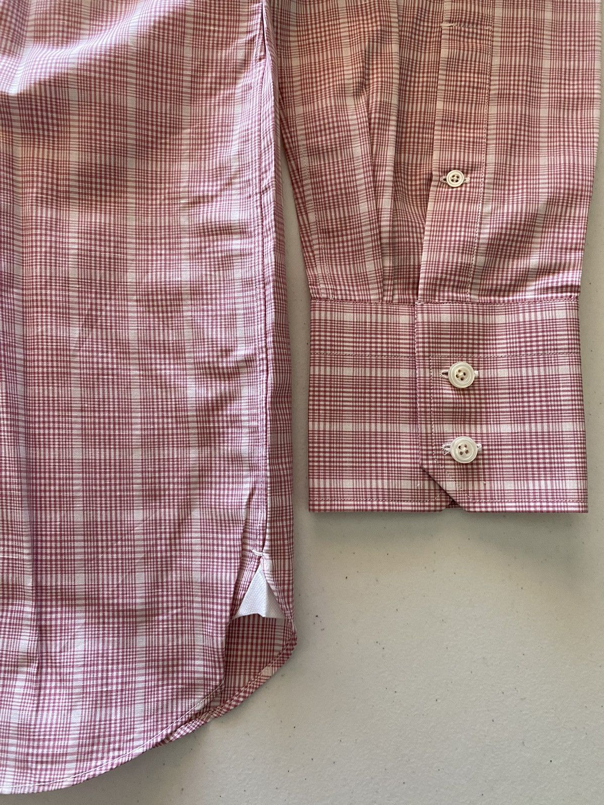 Tom Ford Tom Ford light pink glen check shirt 17 43e Size US L / EU 52-54 / 3 - 6 Thumbnail