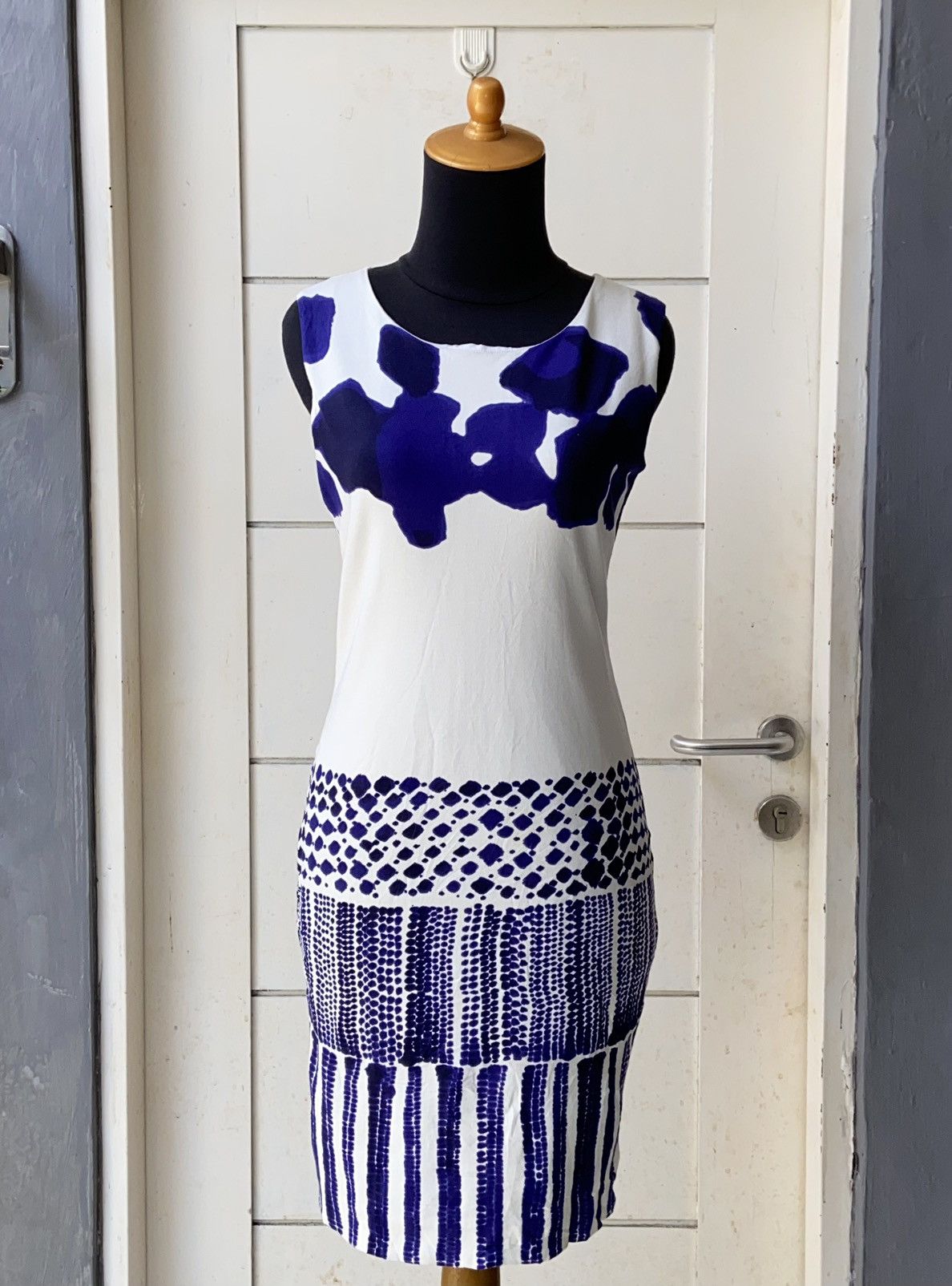 image of Max Mara Blue Patterned Dress, Women's (Size Small)