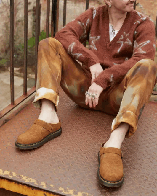 Dr. Martens DR. MARTENS ISHAM Faux Shearling Lined Suede Slingback Mules Size US 13 / EU 46 - 5 Thumbnail