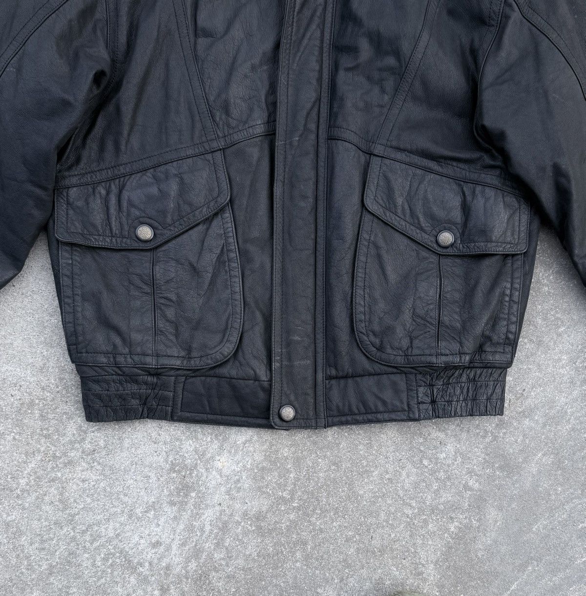 Vintage Vintage 90s rare streetwear avantgarde leather track jacket Size US M / EU 48-50 / 2 - 5 Thumbnail