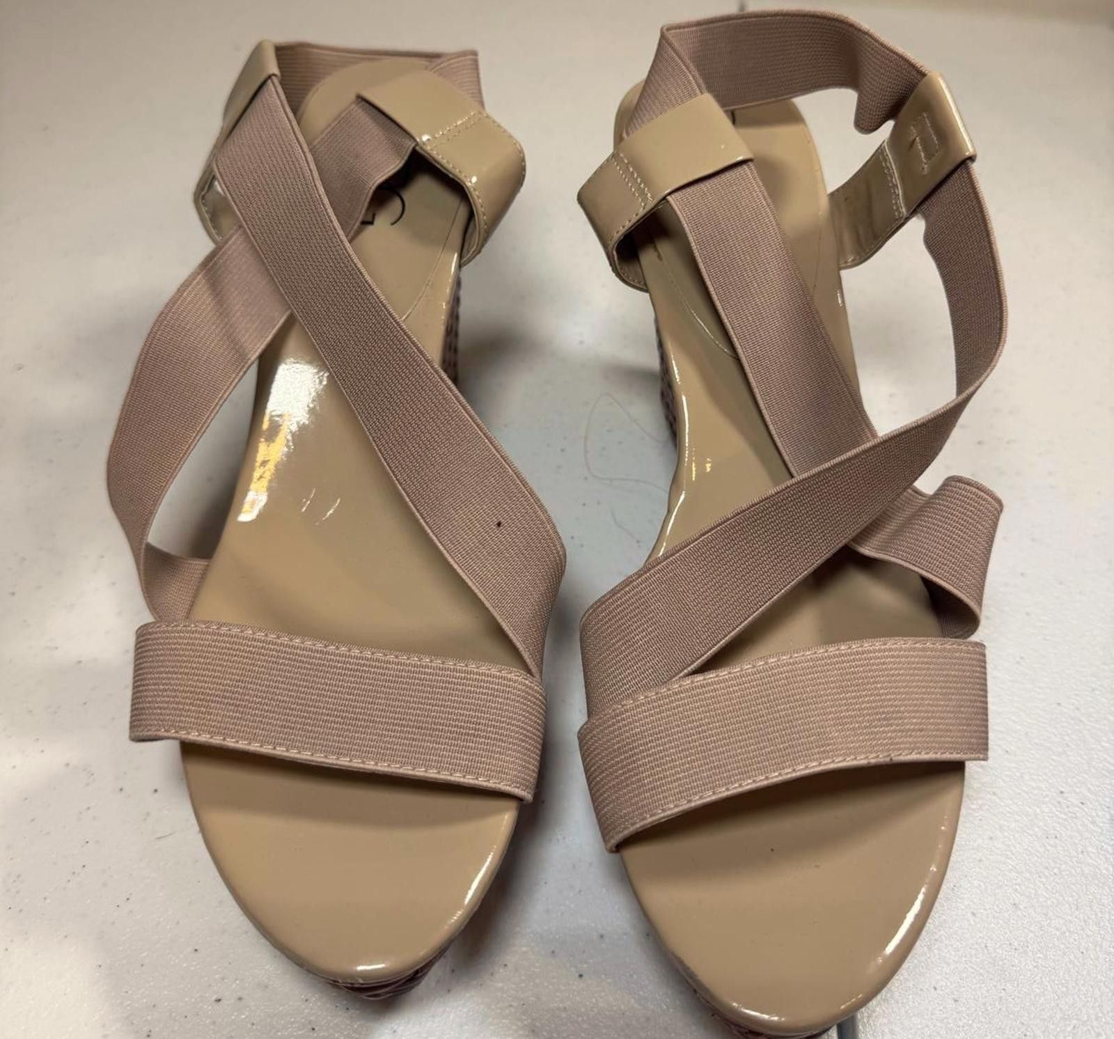 Bcbgmaxazria BCBG Paris Stylish Wedge Sandals - Nude Size US 10 / IT 40 - 1 Thumbnail