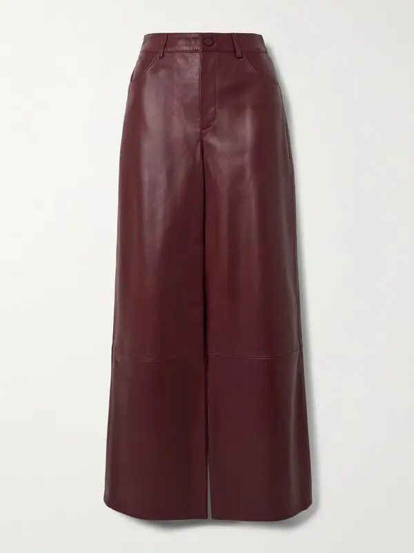 Loulou de Saison o1s22i1n1024 Nappa Leather Figari Pants in Burgundy Size 28" / US 6 / IT 42 - 1 Thumbnail