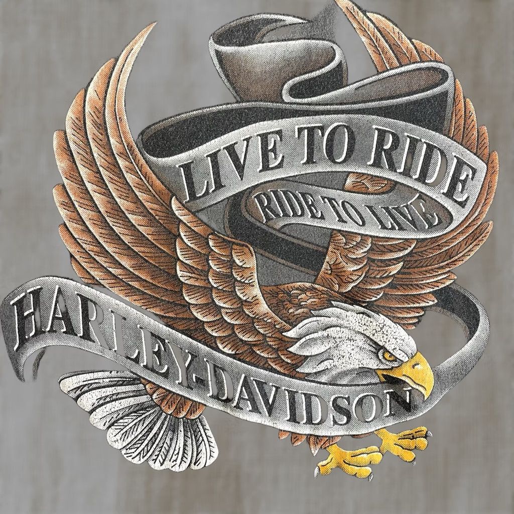 Harley Davidson VINTAGE Harley-Davidson Shirt Mens XL Live To Ride Ride To Live Eagle 1994 Logo Gray Size US XL / EU 56 / 4 - 1 Thumbnail