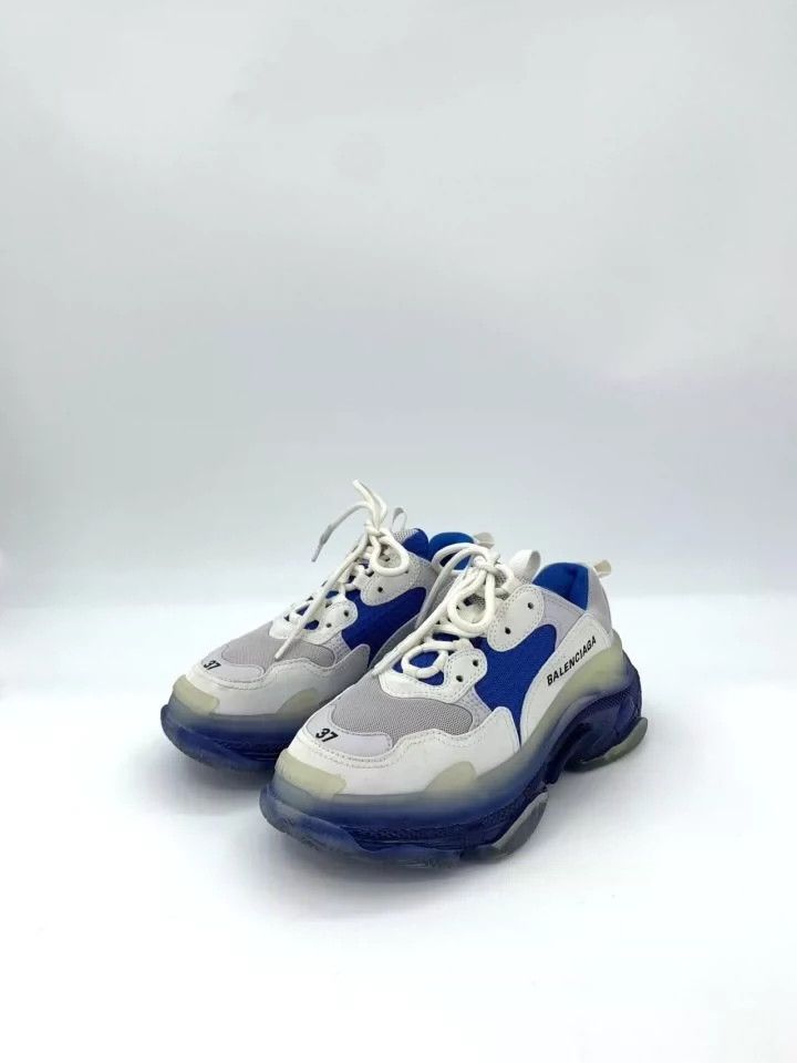 Balenciaga Balenciaga Blue and White Air Cushion Color-Block Mesh Low- Size US 5 / EU 37 - 1 Thumbnail