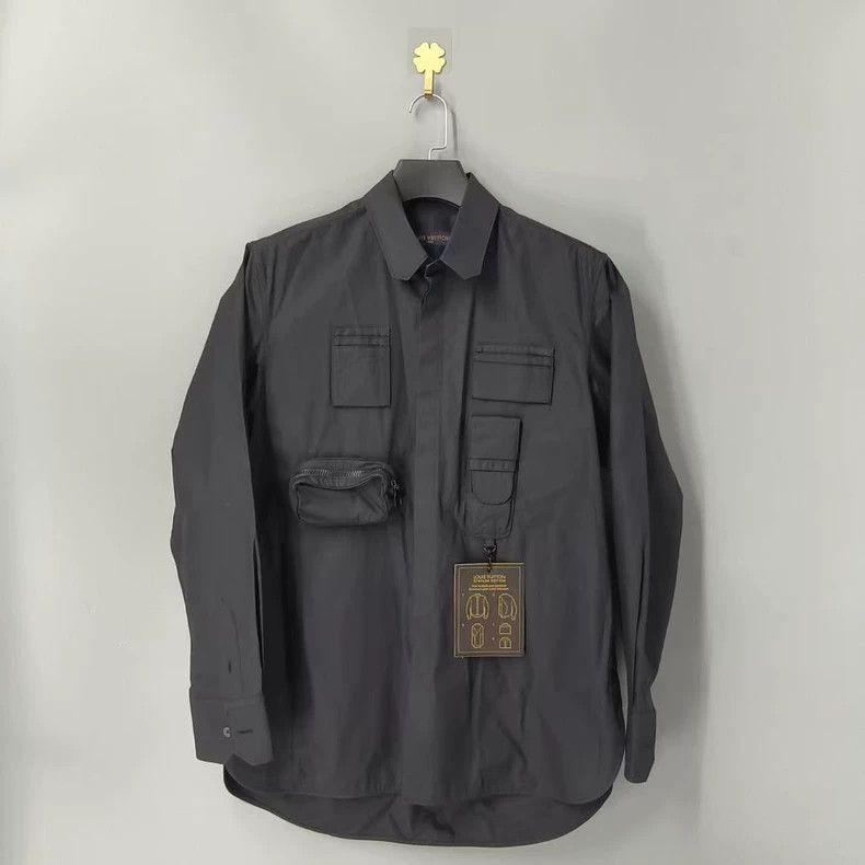 Louis Vuitton Louis Vuitton Multi-Pocket Black Shirt Jacket-yf Size US S / EU 44-46 / 1 - 1 Thumbnail
