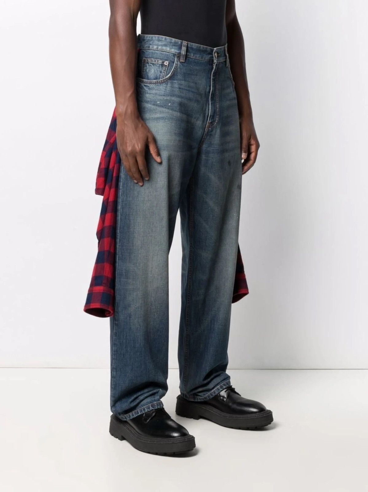 Balenciaga Balenciaga Hybrid Shirt Wide Leg Jeans Size US 33 - 12 Thumbnail