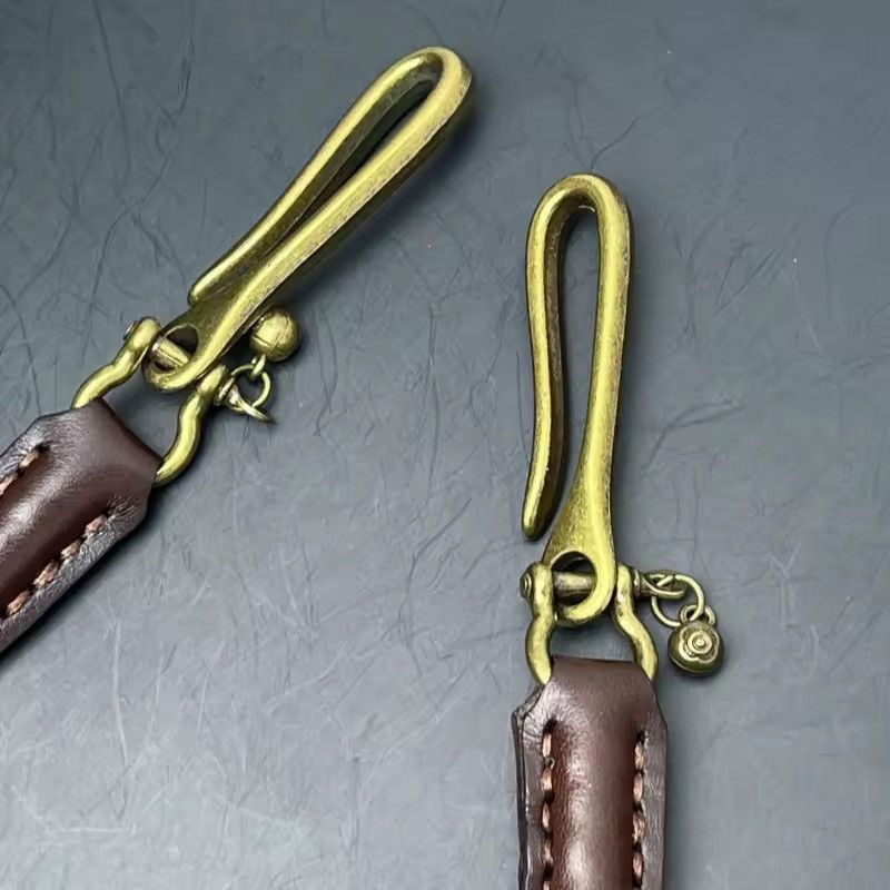 Genuine Leather × Handmade Classic Punk Style Genuine Leather Biker Wallet Chain Size ONE SIZE - 2 Thumbnail