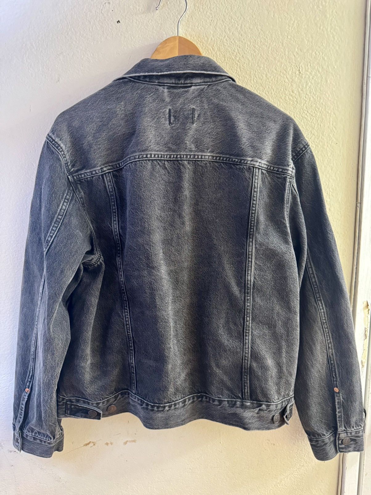 American Eagle Outfitters AE77 Premium Slim Fit Denim Trucker Jacket Size US M / EU 48-50 / 2 - 5 Thumbnail