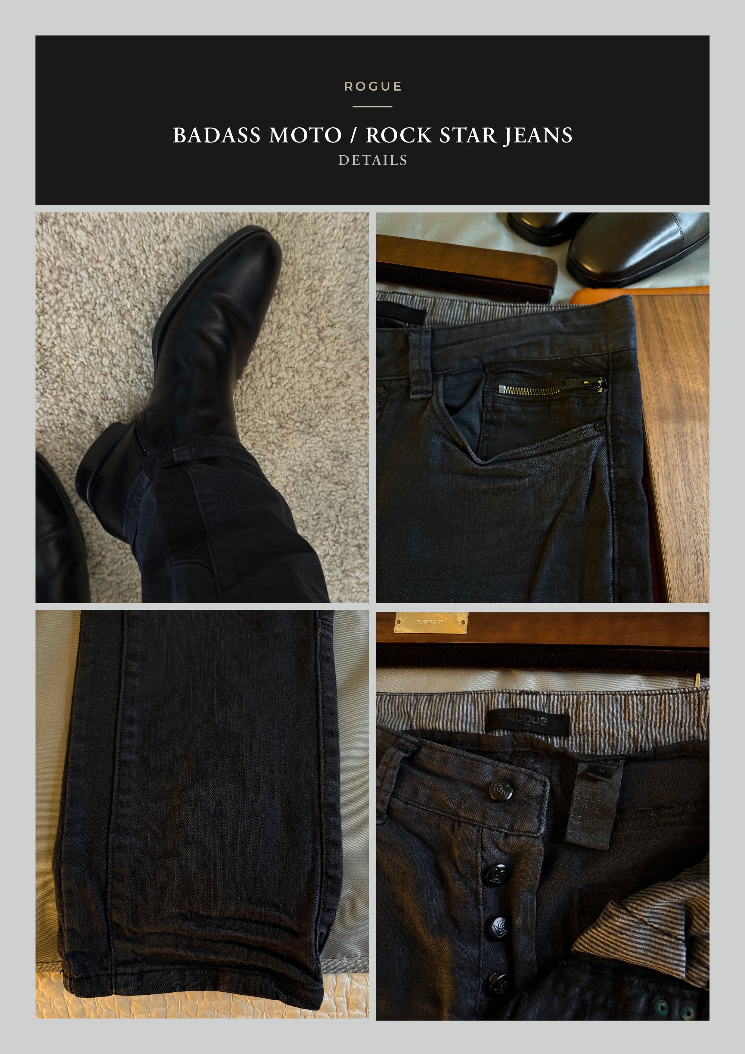 Rogue Effortless Cool Rare ROGUE Moto Pants, Badass Details Size US 32 / EU 48 - 23 Thumbnail