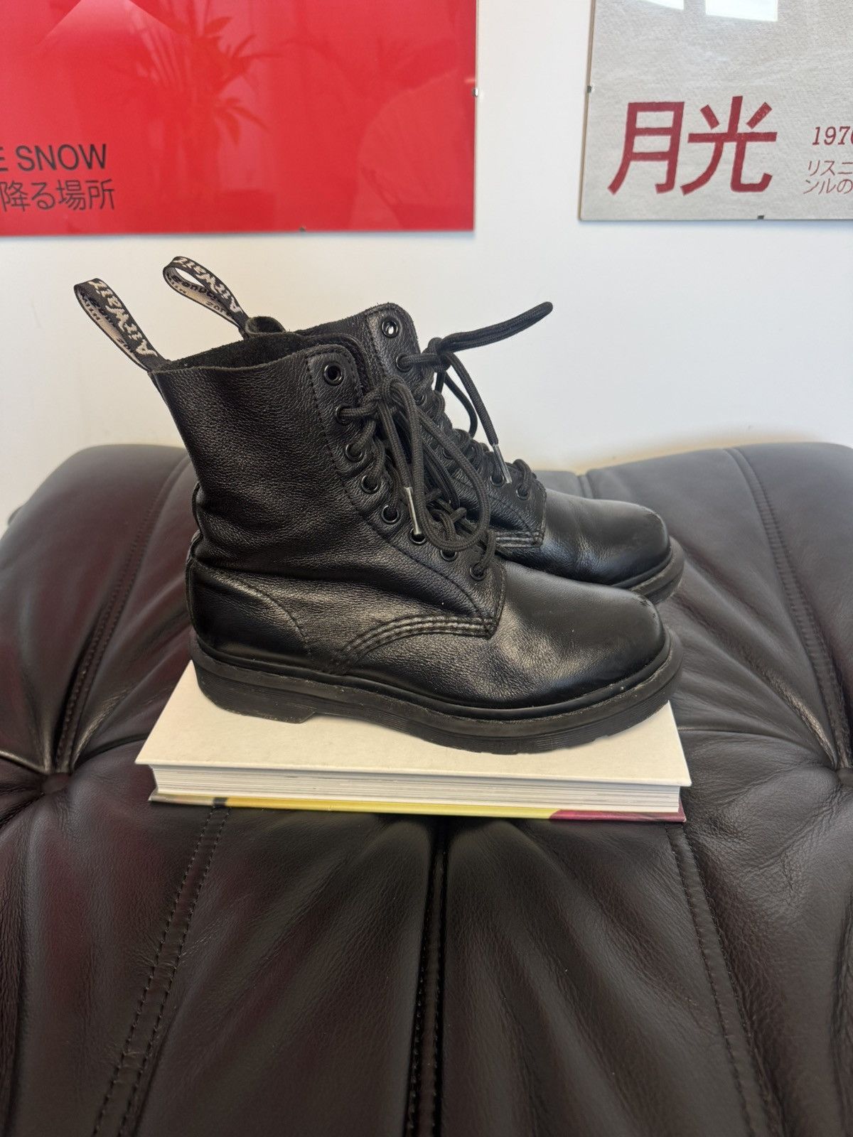 Dr. Martens Dr Martens 1460 Pascal Mono High Top Derby Boots Leather Y2k Size US 6 / IT 36 - 6 Thumbnail