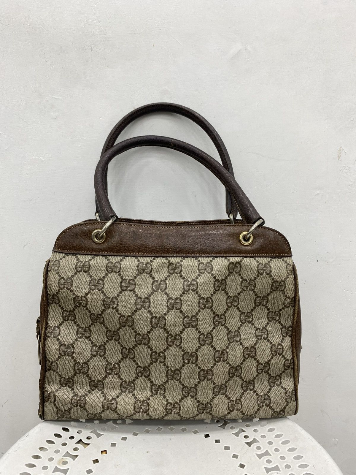 Gucci Vintage gucci monogram leather handbag Size ONE SIZE - 2 Thumbnail