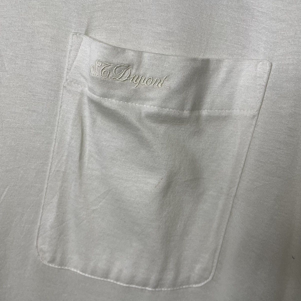 S.T. Dupont ST Dupont Paris Single Pocket White Blank T Shirt Size US L / EU 52-54 / 3 - 2 Thumbnail