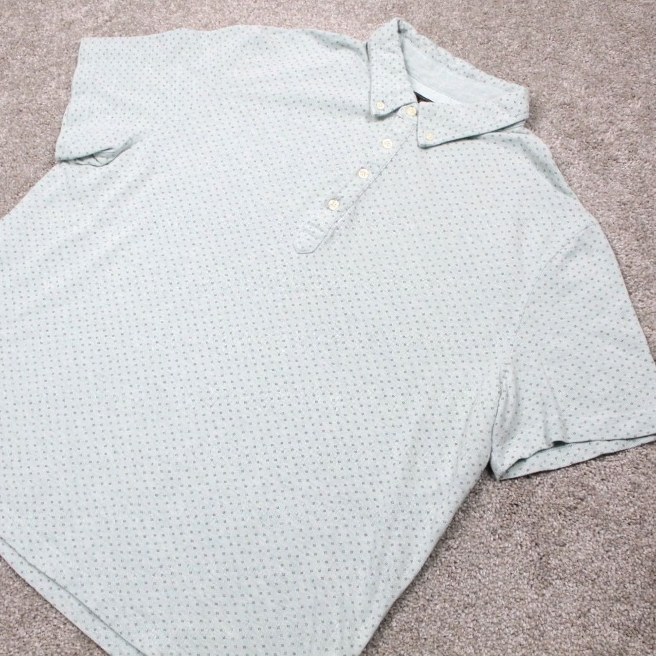 Jos. A. Bank Jos. A. Bank Polo Shirt Men XL Blue Geometric Cotton S/S Button-Down Short Sleeve 100% Cotton Regular Fit Classic Sportsman Model Size US XL / EU 56 / 4 - 4 Thumbnail