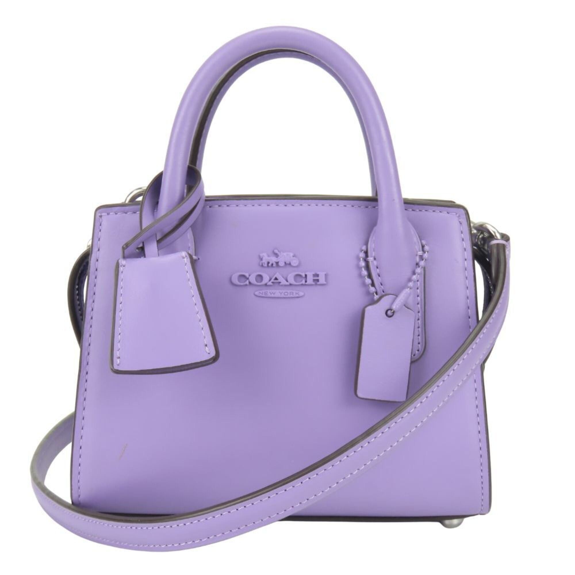 Coach Coach Mini Handbag CO974 Leather Purple 2-Way Shoulder Compact Women's COACH Size ONE SIZE - 1 Thumbnail