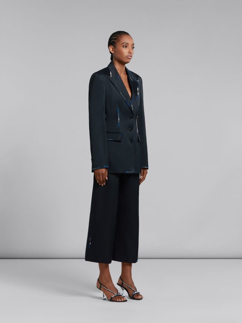 Marni o1f1d3z0825 Duchesse Satin Trouser With Bead Mending Black Size 28" / US 6 / IT 42 - 5 Thumbnail