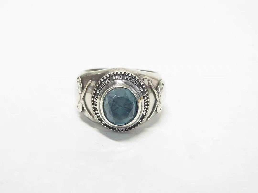 Roar roar Sterling Silver Double Gun Aquamarine Ring K11 Size ONE SIZE - 1 Thumbnail
