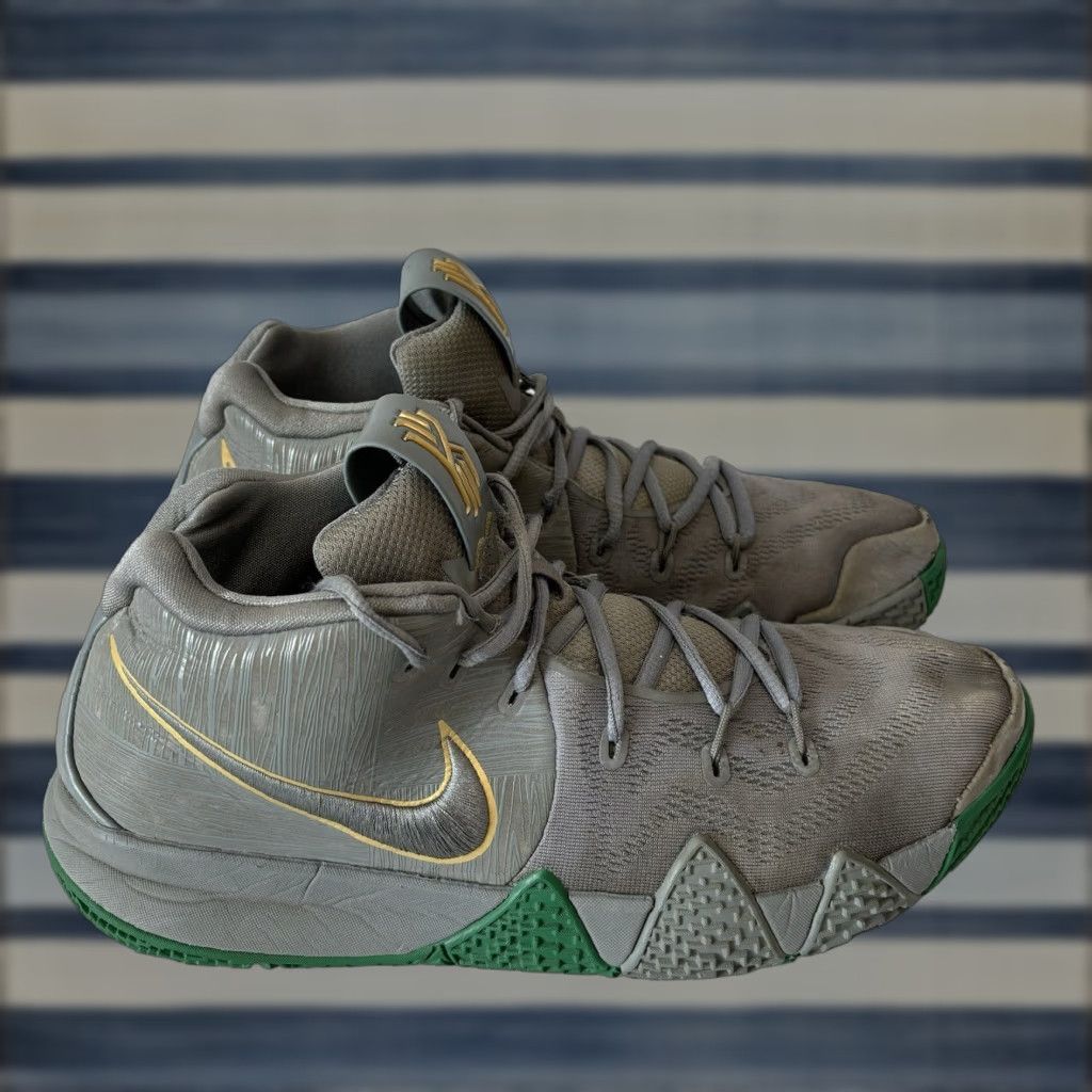 Nike Kyrie 4 City Guardians Grey Green Gold Celtics Mens Size 11.5 943806-001