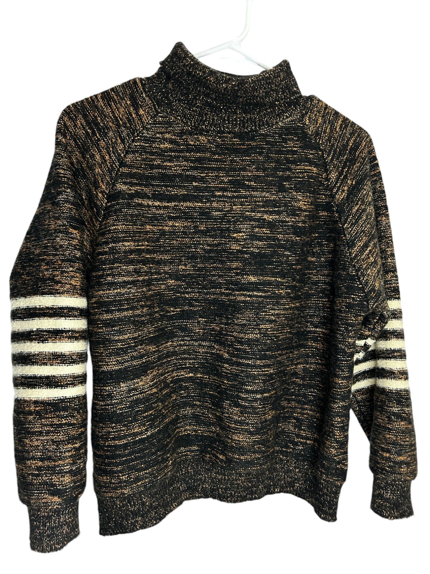 Vintage brown sweater with white stripe medium Size US M / EU 48-50 / 2 - 1 Thumbnail