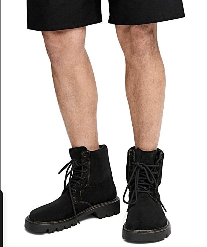 Loewe Loewe: Sierra combat ankle boot in suede Black Size US 11 / EU 44 - 3 Thumbnail