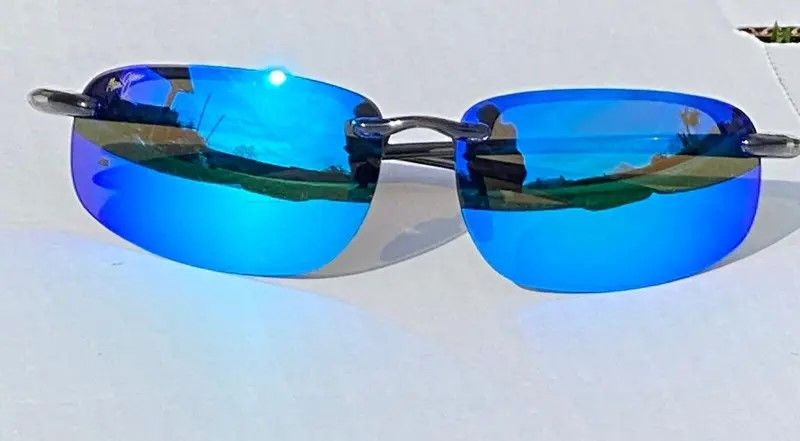 Maui Jim Maui Jim Sunglasses Ho'okipa Gray Frames with Blue Lenses Size ONE SIZE - 1 Thumbnail
