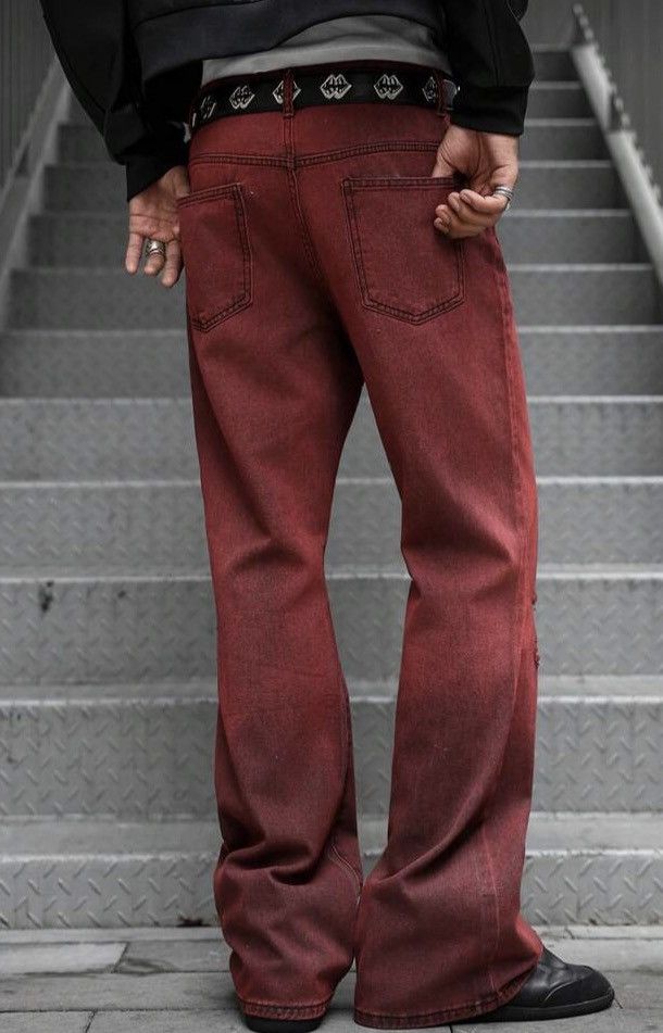 Jean Horiuchi x zai Rip Knee Denim Jeans Drip Hip Hop Size US 35 - 5 Thumbnail