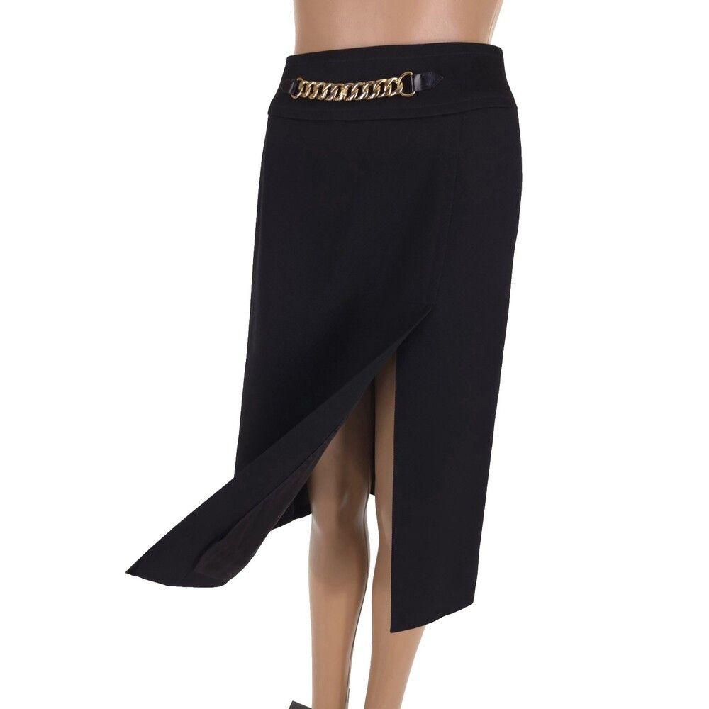 Celine Vintage 80s 90s Celine Paris Chainlink Slit Front Skirt 6 Size 26" / US 2 / IT 38 - 6 Thumbnail