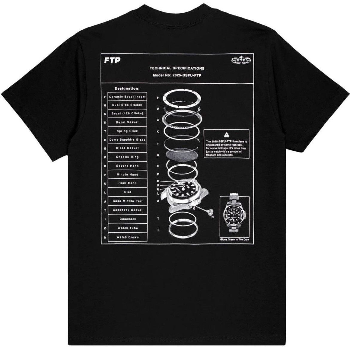 Fuck The Population TECHNICAL SPECS TEE(BLACK) Size US L / EU 52-54 / 3 - 2 Thumbnail