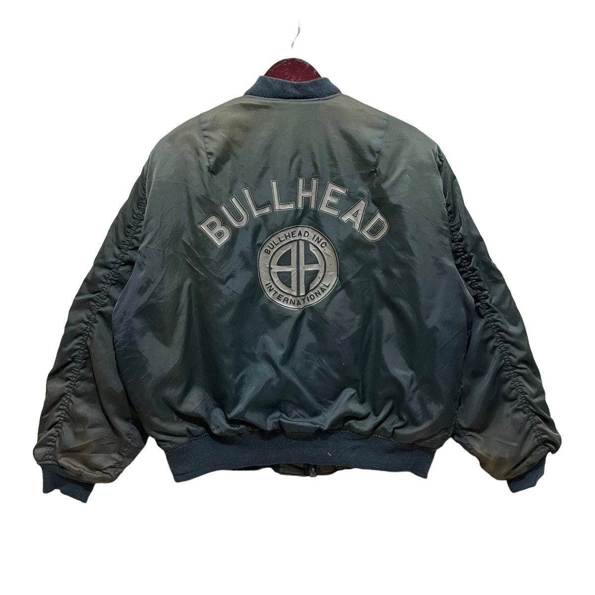 Bullhead Denim Co. × Vintage Vintage 1994 MA-1 BULLHEAD Zipper Bomber Jacket Size US L / EU 52-54 / 3 - 1 Thumbnail