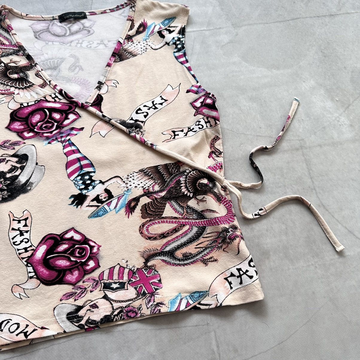 Cop Copine × Ed Hardy × Hysteric Glamour Cute Tattoo Tank Top Vintage Hysteric Glamour Vibe Y2K Size M / US 6-8 / IT 42-44 - 5 Thumbnail