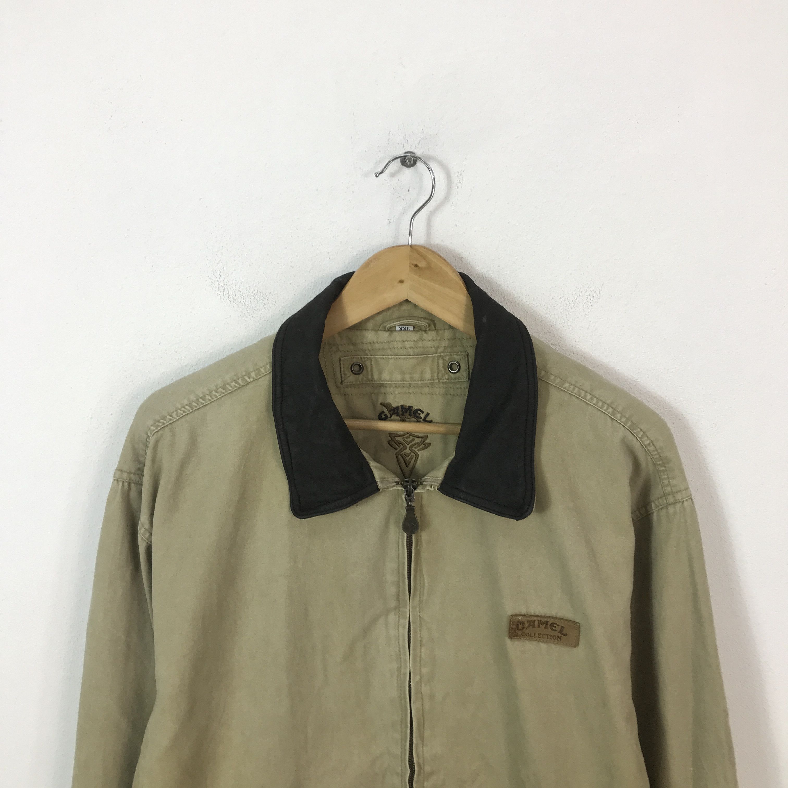Camel Vinatge Camel Collection Leather Collar Jacket K67B6 Size US L / EU 52-54 / 3 - 2 Thumbnail