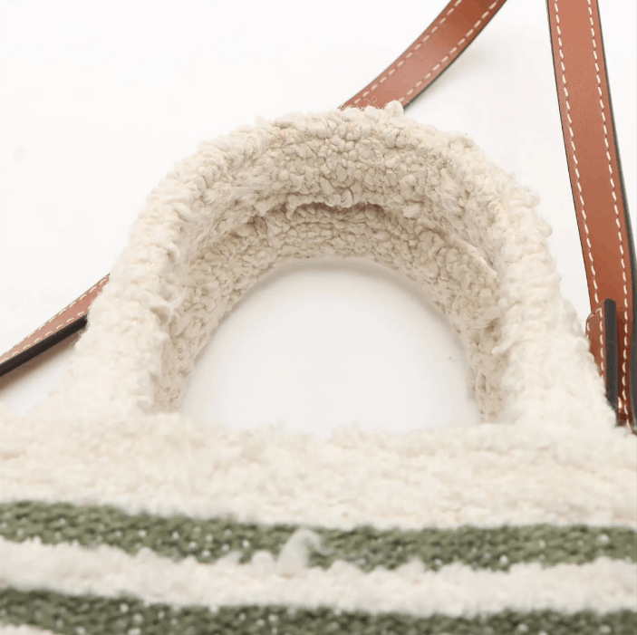 Celine Triomphe Small Cabas Two-Way Handbag White x Green Size ONE SIZE - 6 Thumbnail
