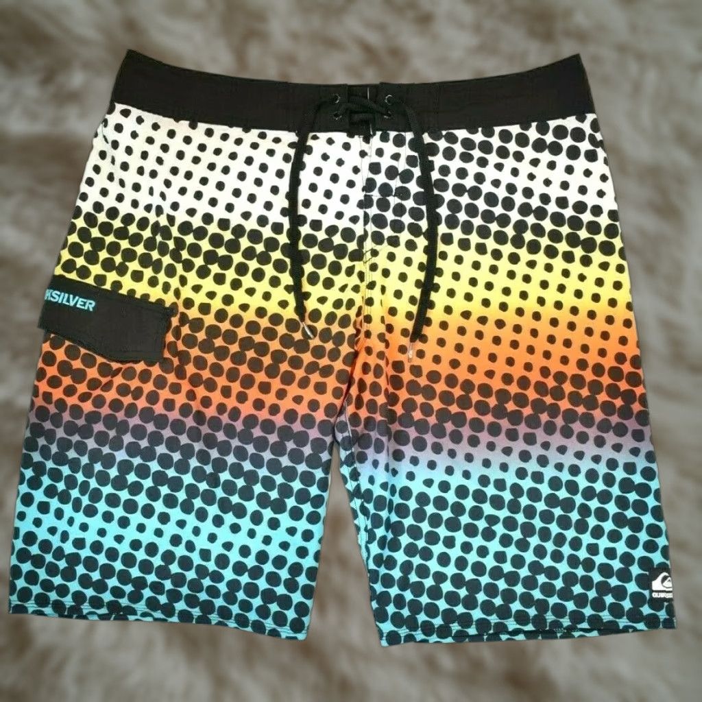Quiksilver Quiksilver Boardshorts Multicolor Polka Dot Mens 38 Regular Drawstring Bottom Men Size ONE SIZE - 1 Thumbnail