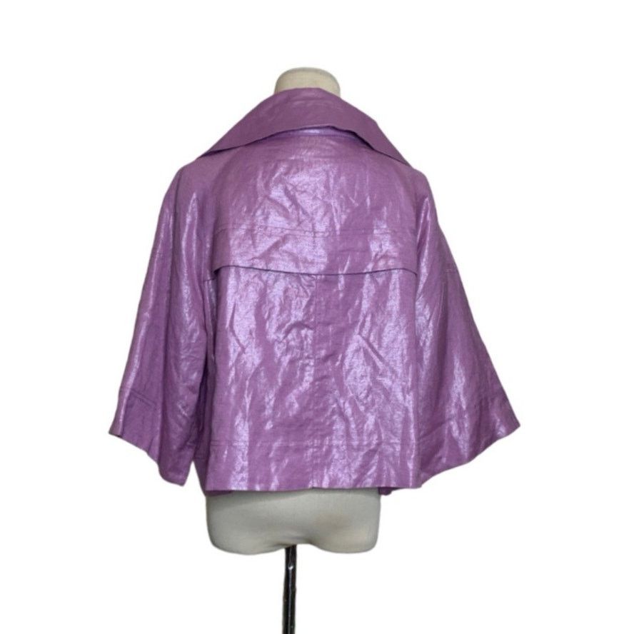 Sandro Sandro purple 3/4 sleeves zipper jacket size Large Size L / US 10 / IT 46 - 2 Thumbnail