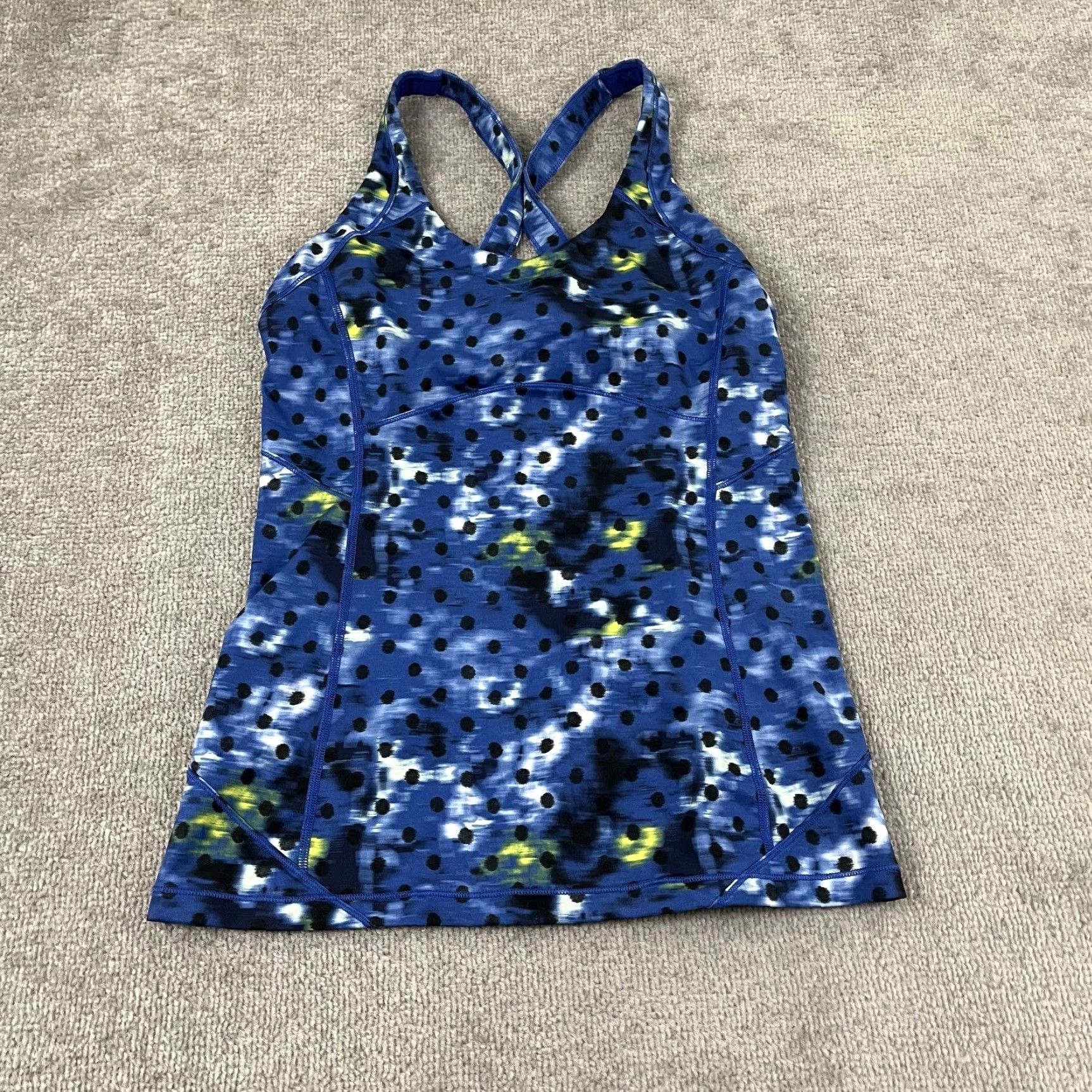 Lululemon LULULEMON Kanto Catch Me Tank Top Womens Size 10 Yoga Gym Running Windy Blooms Blue Size L / US 10 / IT 46 - 4 Thumbnail