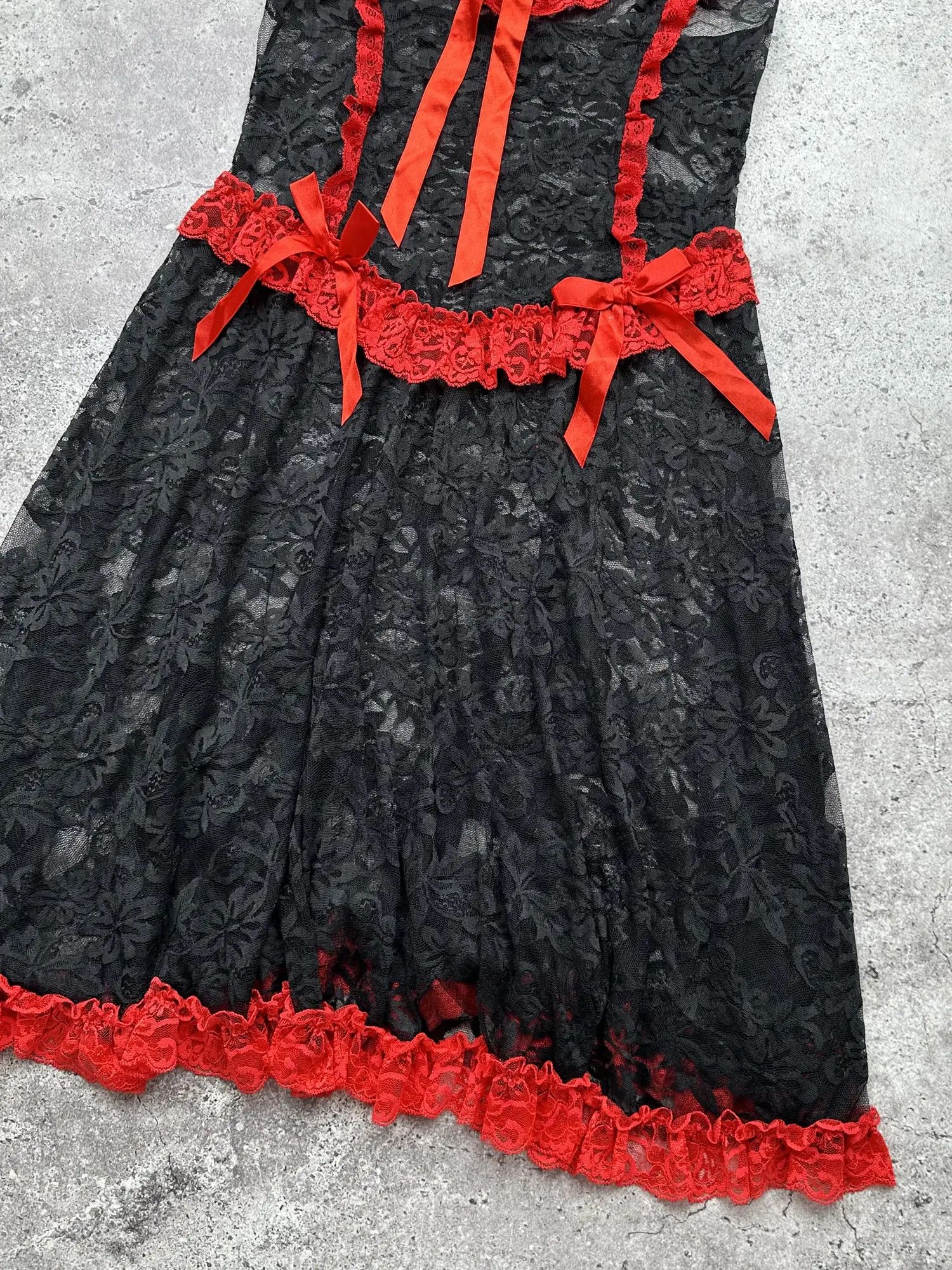 Japanese Brand Vintage Lace Mesh Dress C169(V523) Size S / US 4 / IT 40 - 4 Thumbnail
