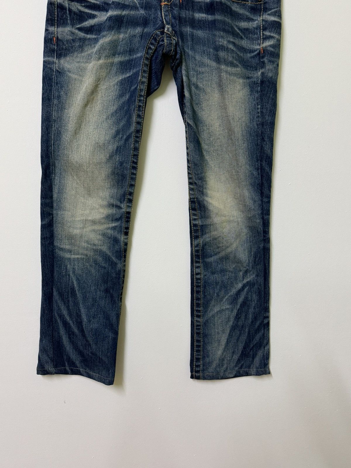 If Six Was Nine × Le Grande Bleu (L.G.B.) × Vintage VTG LOLITA DENIM DISTRESSED MUD WASH LOW RISE DENIM Size US 31 - 6 Thumbnail