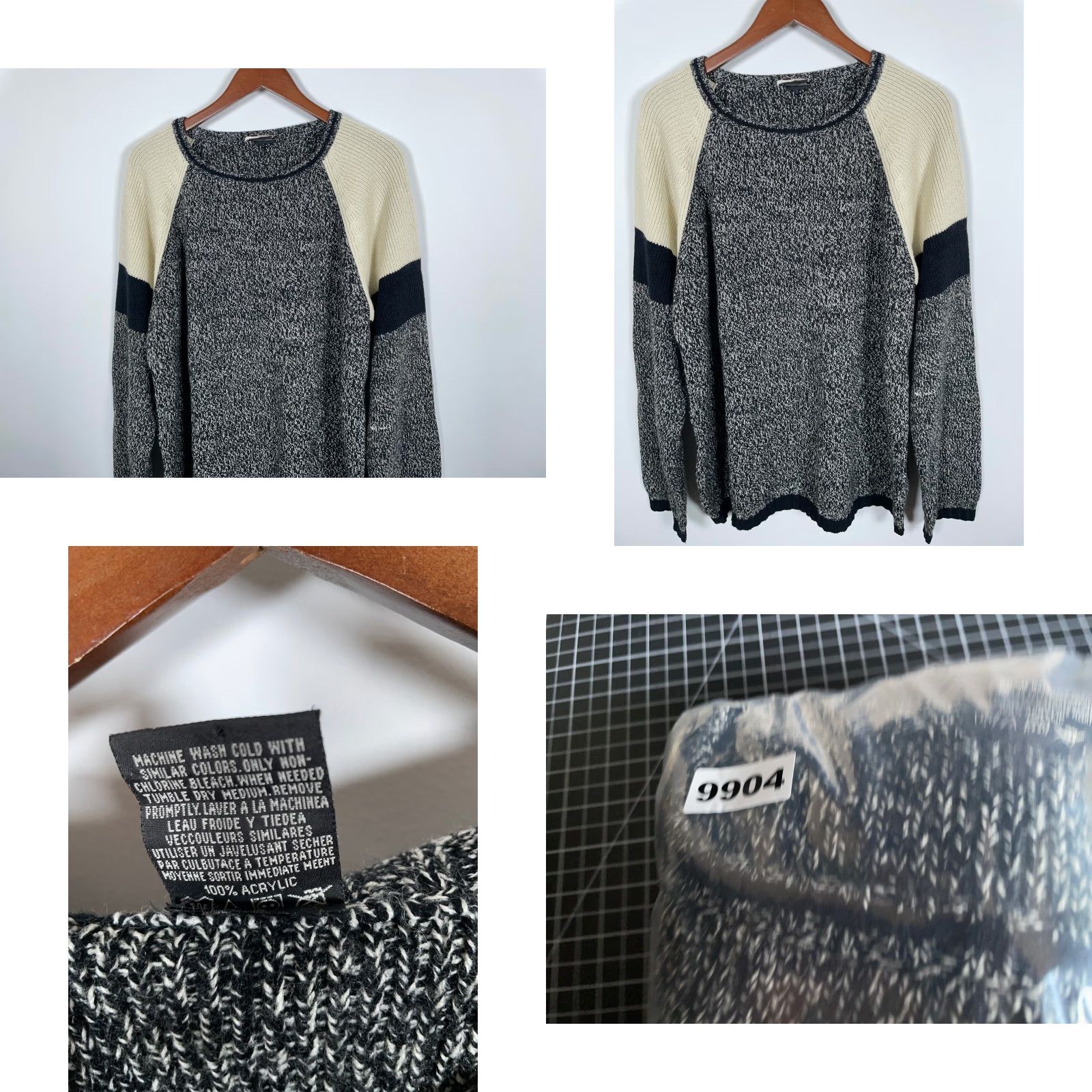 Vintage VINTAGE Ferruche Sweater Shirt Men 2XL Gray Beige Raglan Sleeves 90s Hip Hop Retro Pullover Size US XXL / EU 58 / 5 - 8 Thumbnail