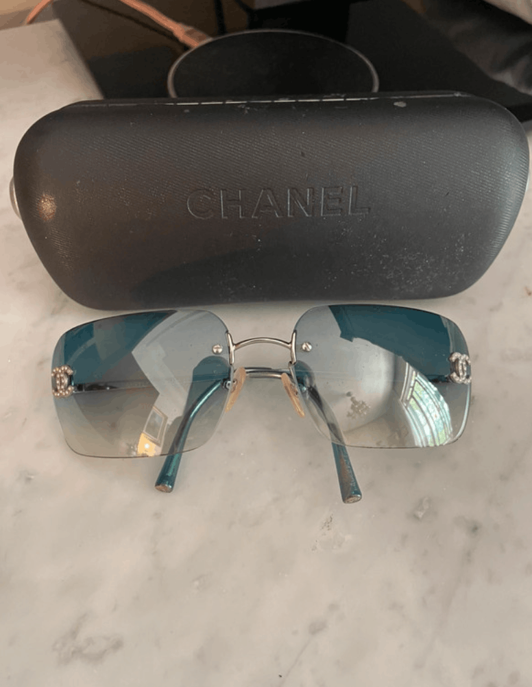 Chanel CHANEL Sunglasses 4017-D Rimless Rhinestone Size ONE SIZE - 1 Thumbnail